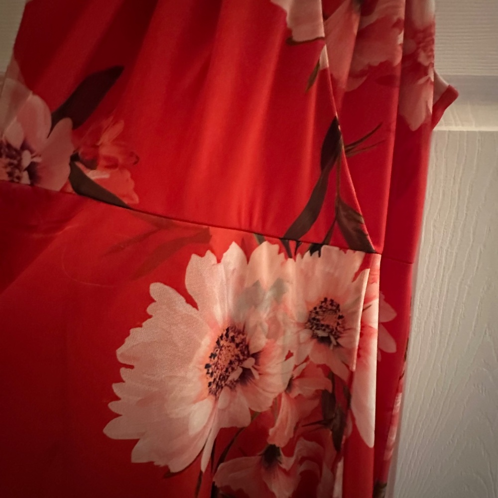 Le Château Floral Halter Dress – Orange & Pink – Petite Small – Made in Canada - Picture 3 of 10
